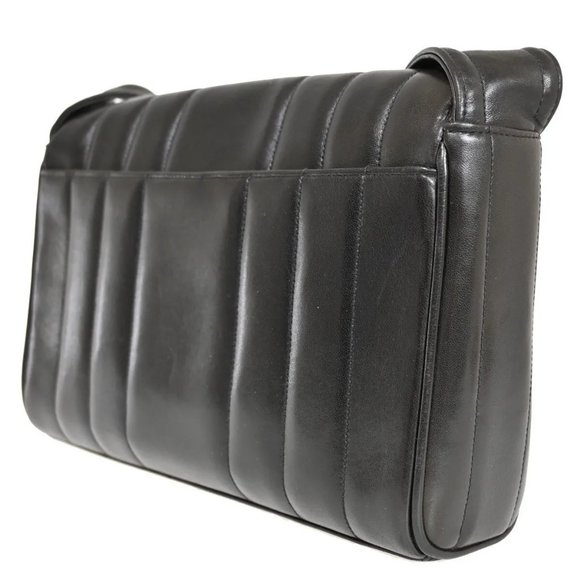 Auth CHANEL CC Logo madomoazeru Shoulder Bag Leather Black GHW Vintage - Picture 4 of 16